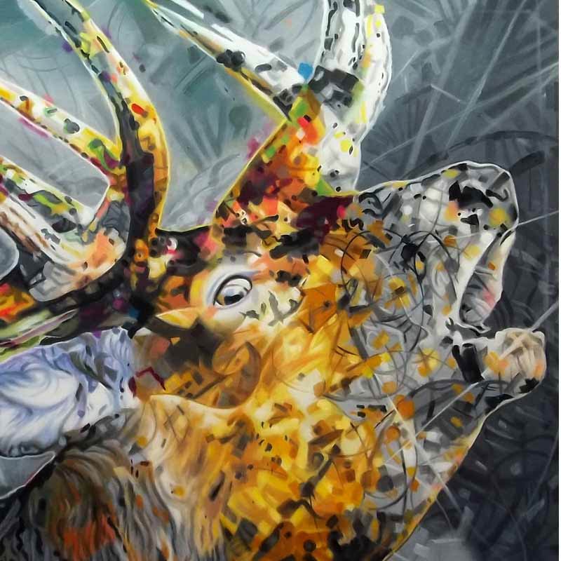 Moderne kunst maleri hjort / af kronhjort