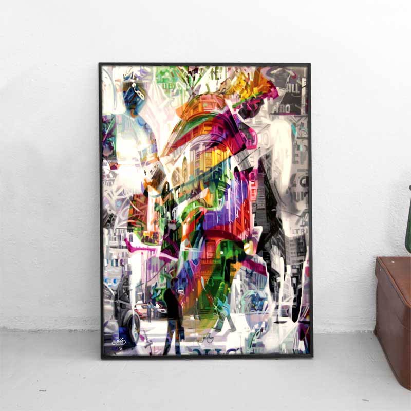 â plakat af storby â kunstplakat af new york i flotte farver se ... Malerier til stuen