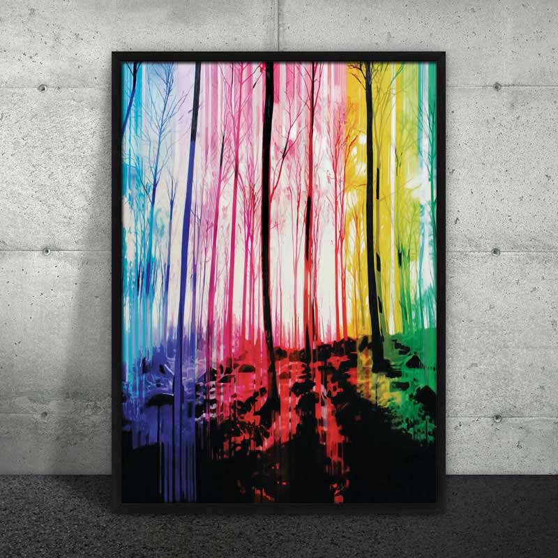 → Plakat af Skov ← Plakat af skov i mange - Farverig plakat til