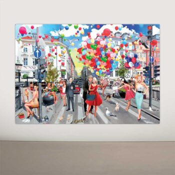 Kunsttryk af Nyhavn i farver